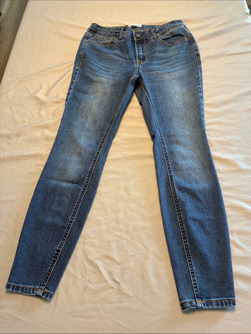 For The Republic Blue Skinny Jeans - Mild Fade